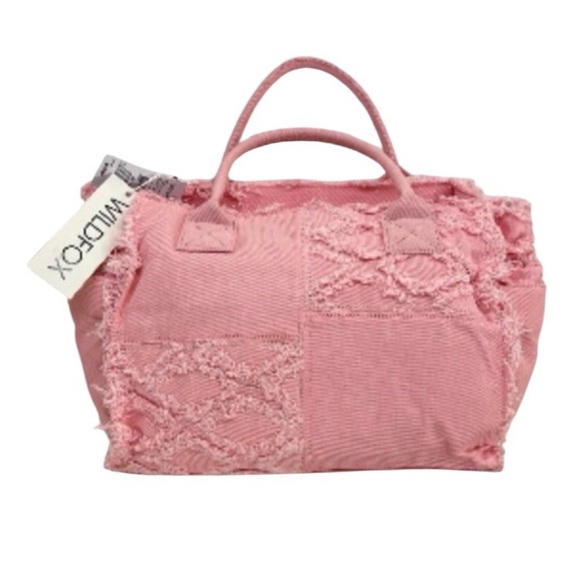 Wildfox Patchwork Denim Tote in Rose Clair nwt - Picture 2 of 5
